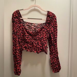 Mi Ami Cropped Floral Shirt